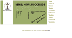 Desktop Screenshot of bethelnewlifecollege.org